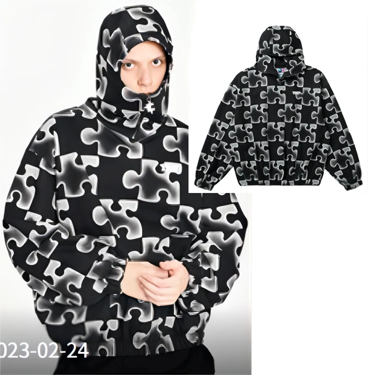 custom full zip up hoodies custom logo  hoodie unisex pullover 3d custom puff print hoodie