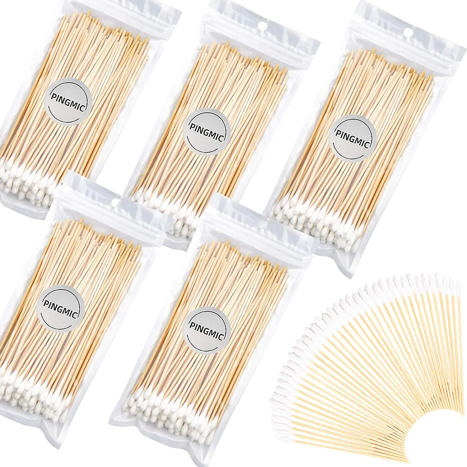 6' Long Cotton Swabs 500PCS with Wooden Sticks- Cleaning Swab for Pet Care, Makeup, Electronics Cleaning