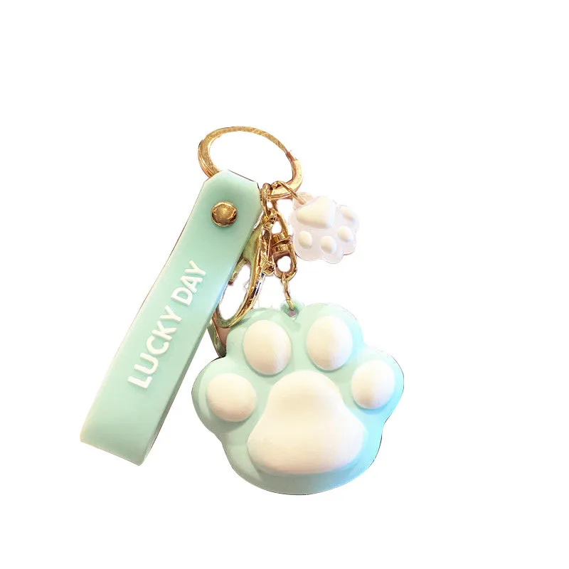 Dropping Cat Claw Cute Doll Keychain Silicone Couple Car Key Chain Cartoon Design Bag Pendant Keychain