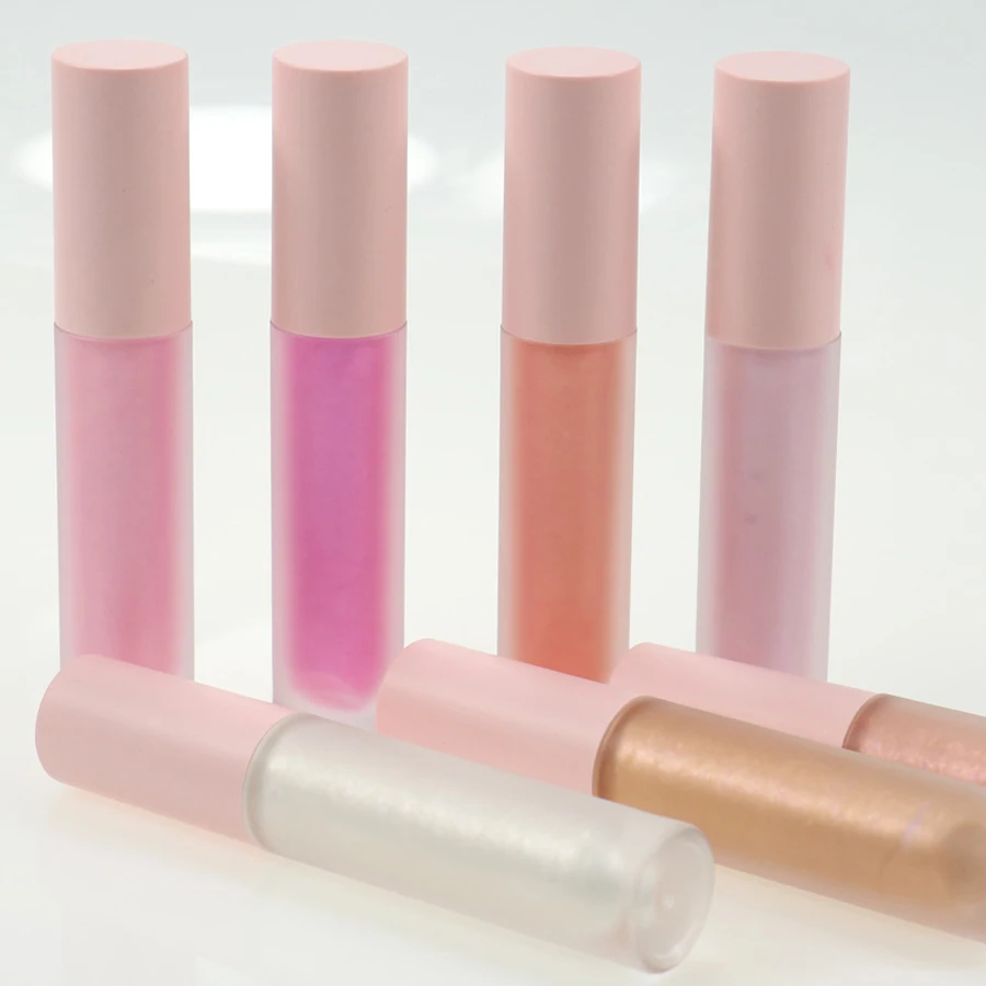 Custom flower organic nude vegan glossy vendor clear private label lip gloss paraben free liquid