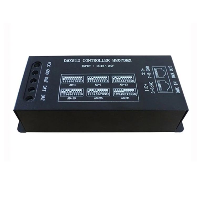 Подключение контроллера консоли DMX512 H807DMX 1024 pixel DMX SPI декодер