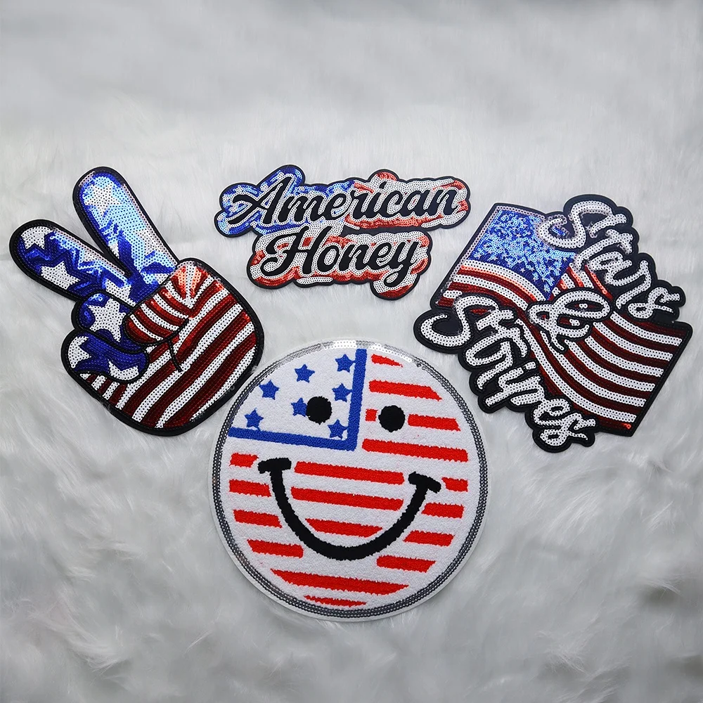 Wholesale Custom Sequin Boo Patches Iron On Halloween Sequin Patches Glitter Embroidery Letter For Clothing