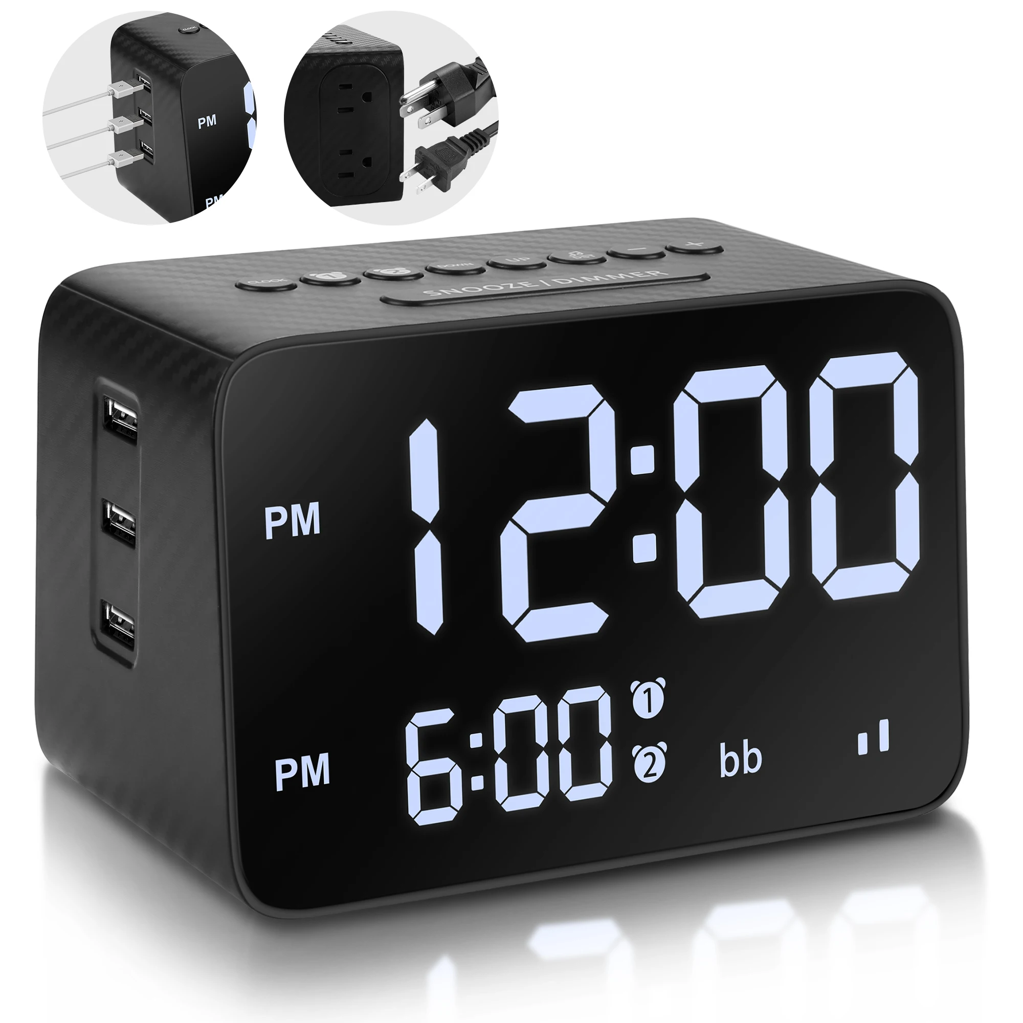 DS08 2 Power Strip Nature Sounds Smart Digital Clock Alarm Portable white noise sleeping Sound Machine