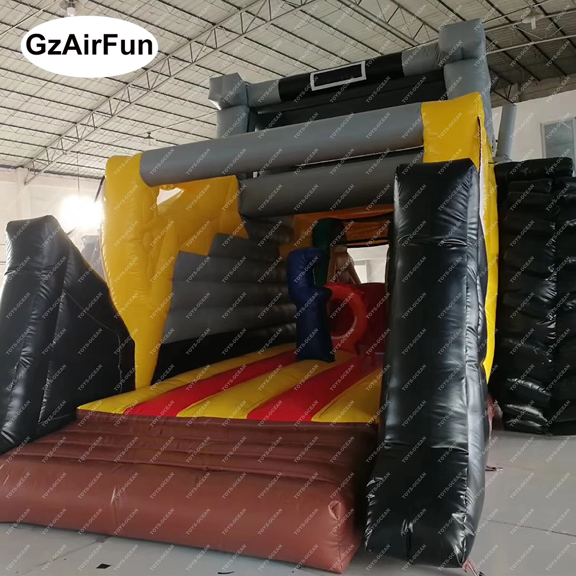 New design large inflatable digger engineer truck excavator slide bouncer castle