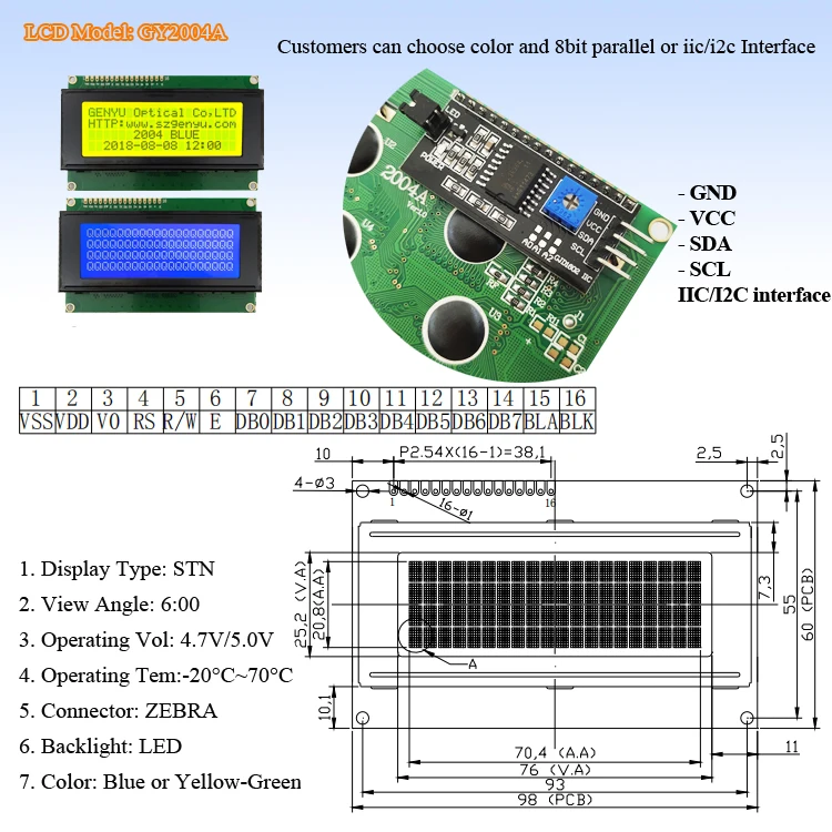IIC-I2C-lcd-display-20x4