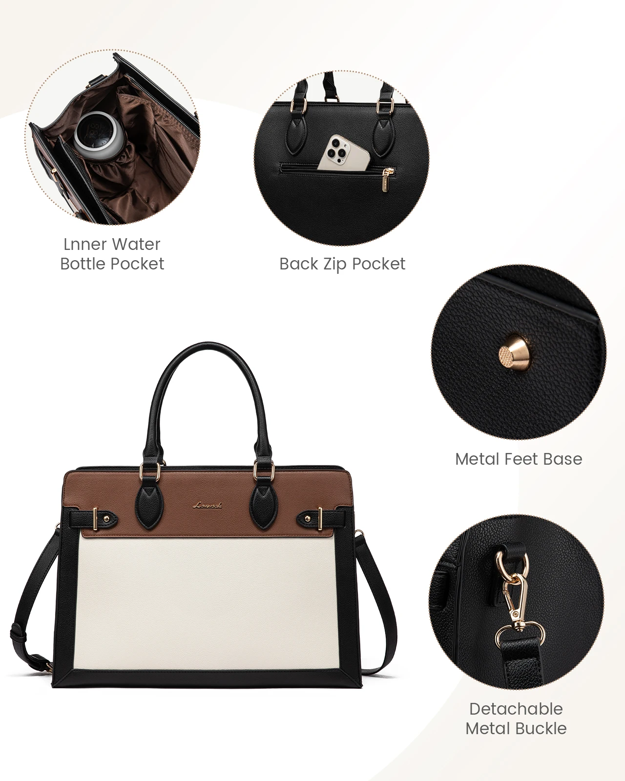 LOVEVOOK wholesale custom Work Business Briefcase for women office travel purses and handbags ladies 15.6 17in laptop tote bags