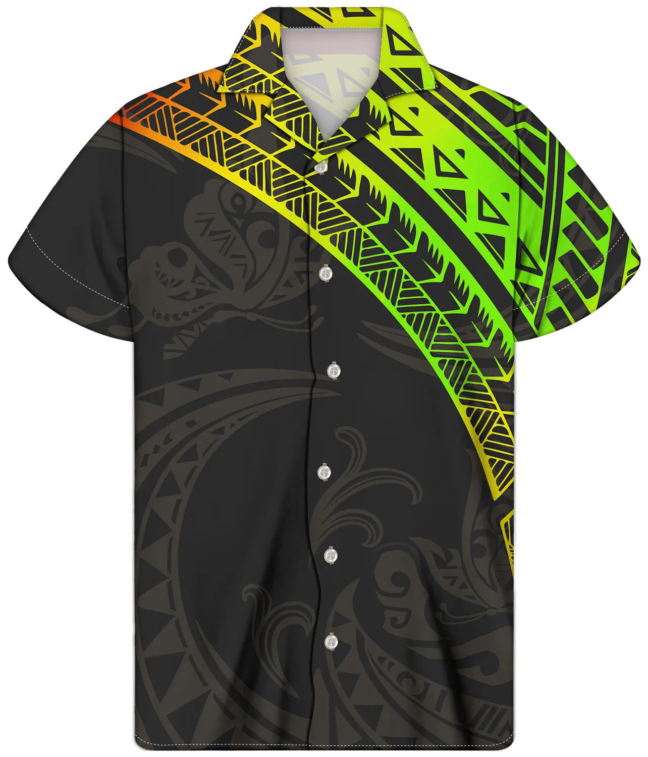 Рубашка Tye Die Design Мужская с коротким рукавом модная пляжная одежда для мальчиков черепаха из самоанской Полинезии на пуговицах