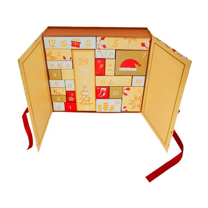 Christmas Advent Calendar Boxes 24pcs Empty Christmas Gift Box Decoration Candy Chocolate Packaging Cookies Box