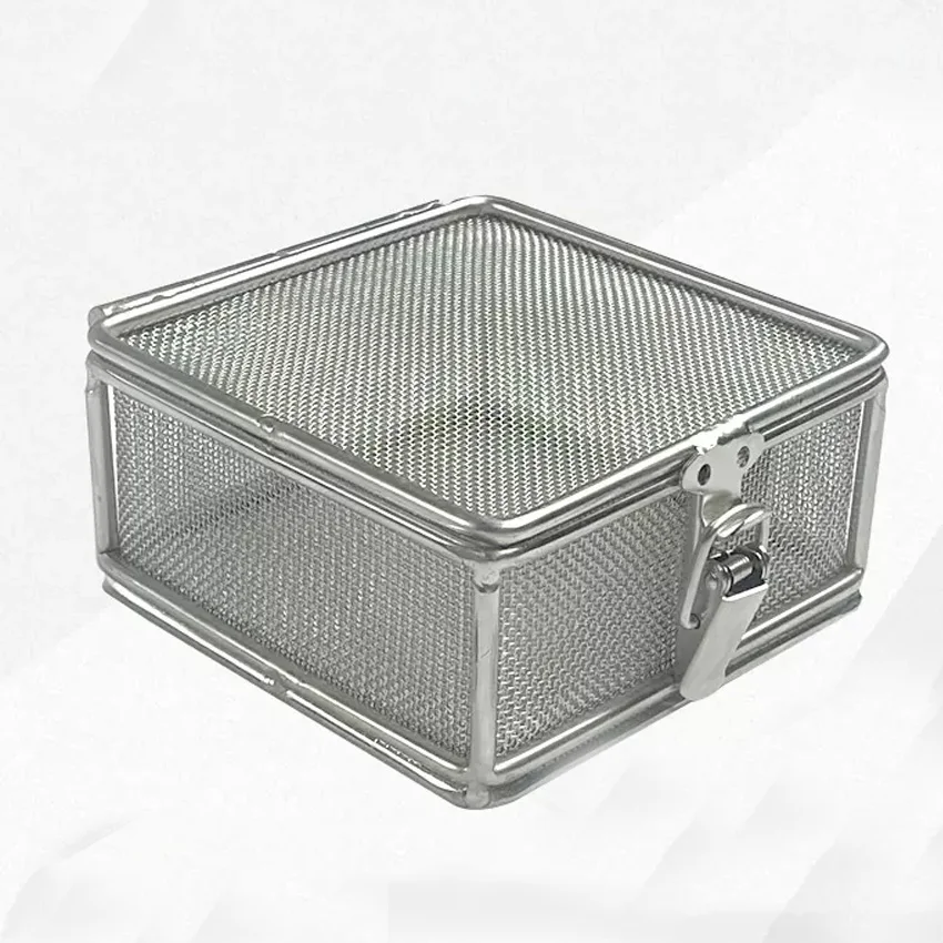 High-Temperature Resistance Stainless Steel Sterilization Basket for Ultrasonic Cleaning Medical Equipment Storage