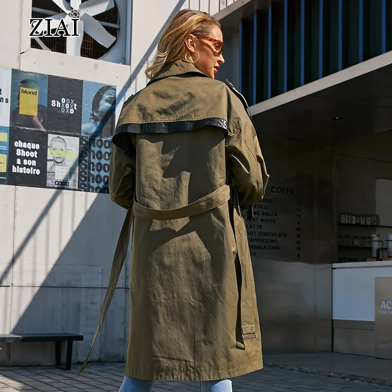 New fashion customize OEM tall trench coat with belt  trench peacoat double breasted raincoat spring autumn jacket