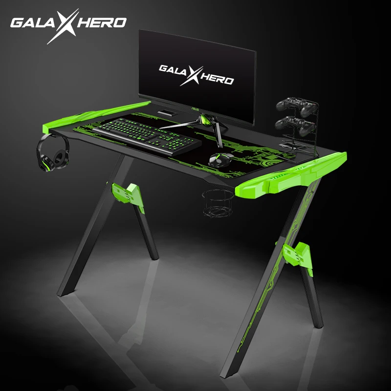 S  NEW ITEM 1.2m Latest design RGB  LED light gaming table PC computer   gaming desk with carbon fiber  MDF desktop
