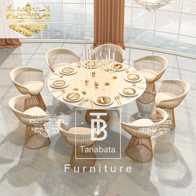 Modern Stainless Steel Upholstered Dining Chairs With Arms