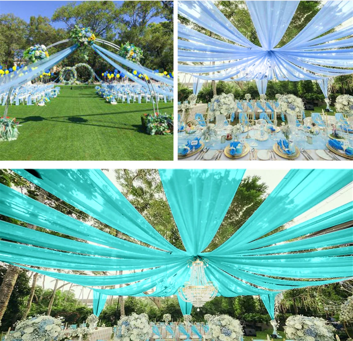 Customize Chiffon fabric  curtain event ceiling decorative backdrop drapes for Event wedding decoration