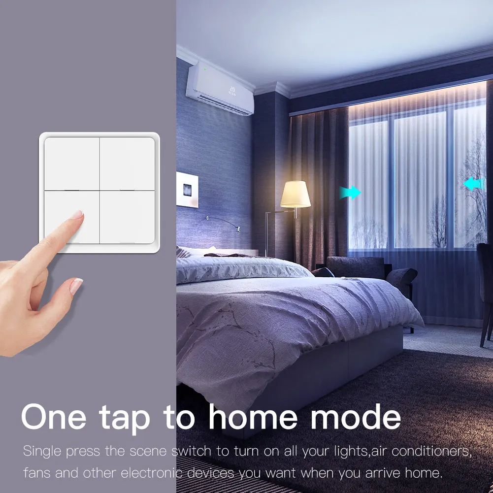 Lifelibero Zigbee Smart Home Button Automation One Key Control Smart Linkage With light Switch Wireless Scene Switch