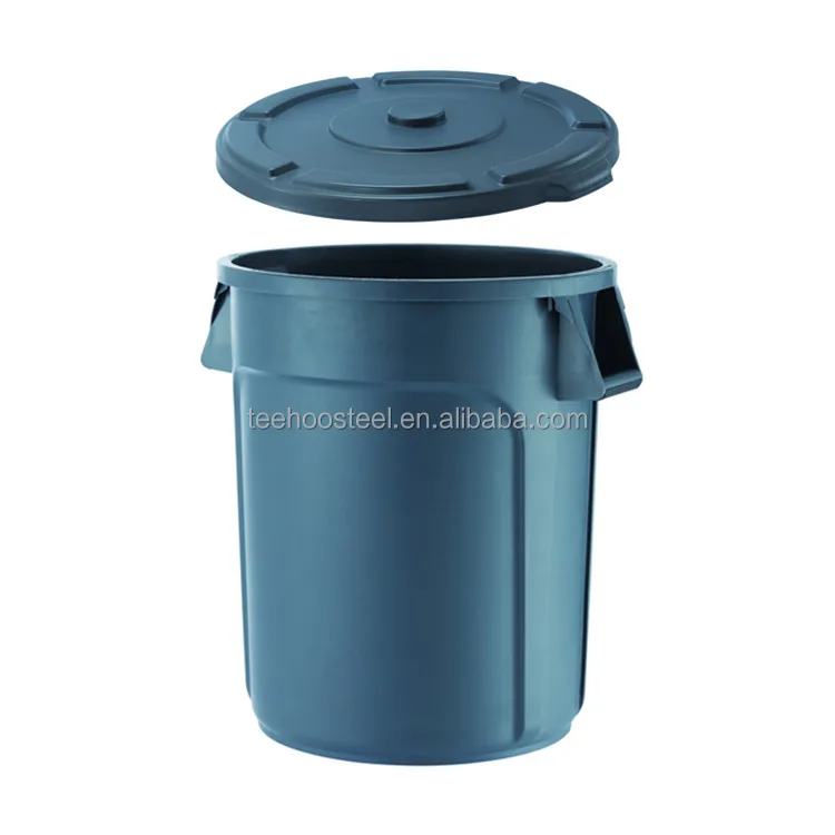Larger  Plastic Trash can /Garbage Can with lid ,Round Solid   Plastic  Storage Trash Can