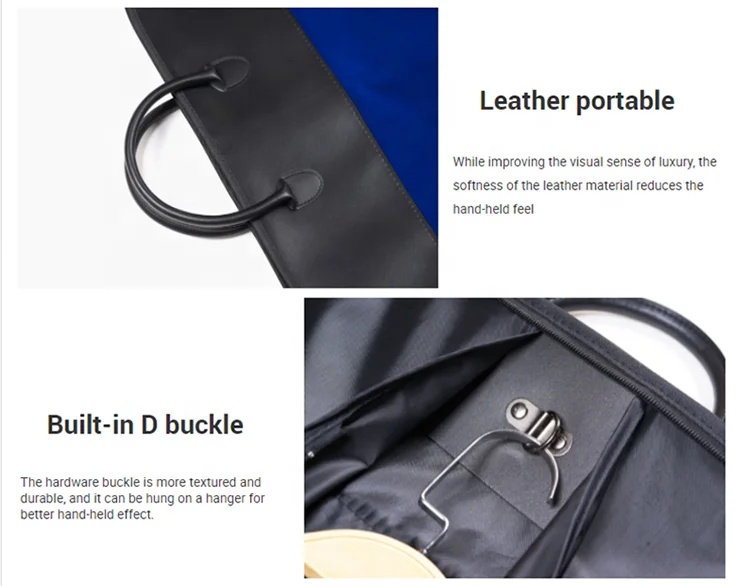 Clothing Bag Garment Flocking and Leather Dustproof Clothes Storage Bags Clothes Suit Coat Dress Men Women Custom Garment Bags