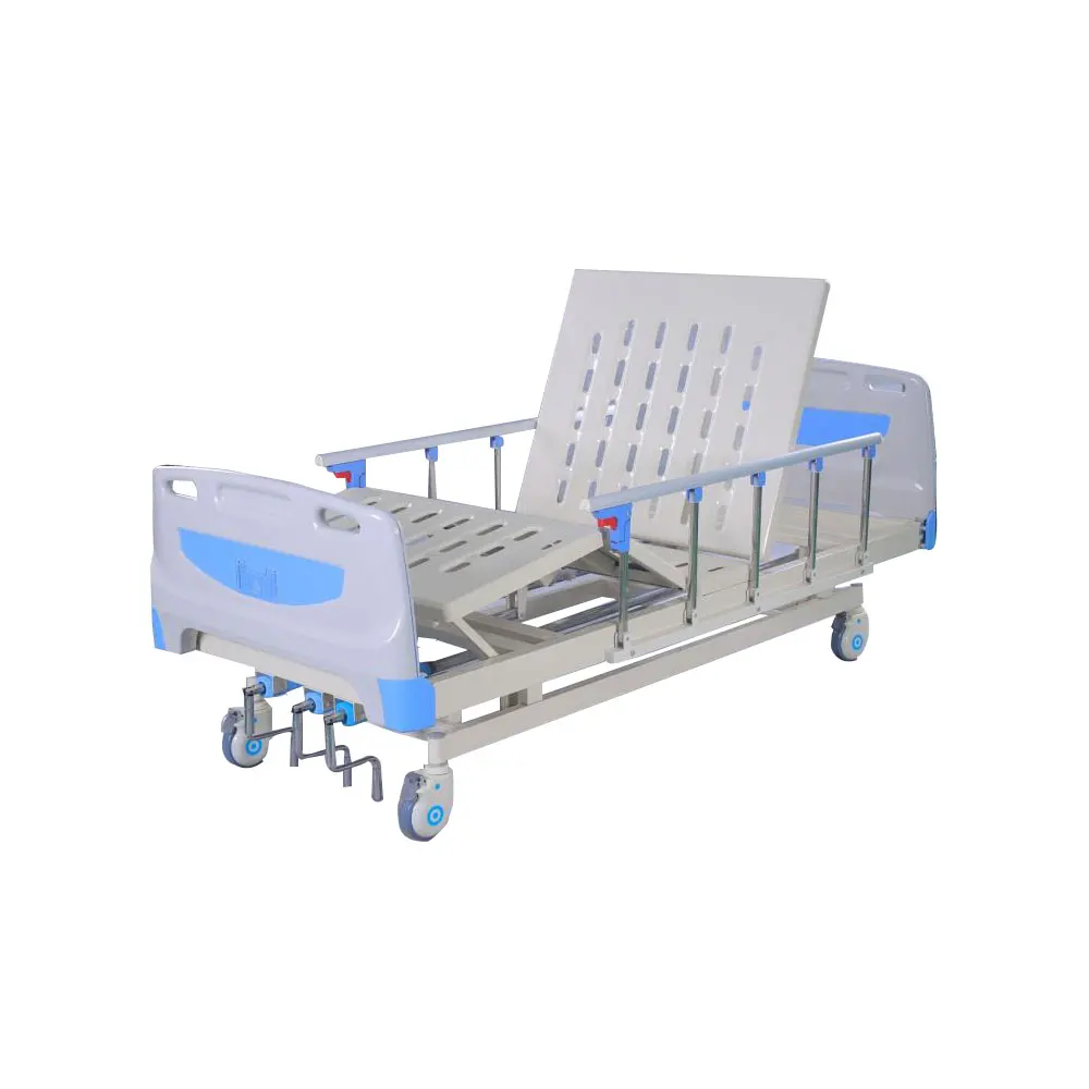 Hot sale manufacturer ABS head Aluminum Alloy hospital bed nursing medical equipment bed With Mattress for patient
