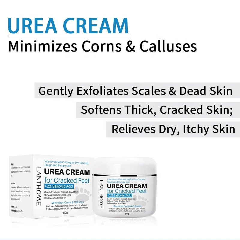 private label dead skin removal cracked heels exfoliating peeling whitening softening urea foot cream