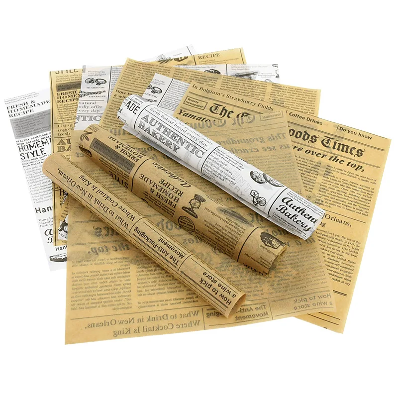 Non Stick Newspaper Printing Deli Sandwich Wrapping  Paper