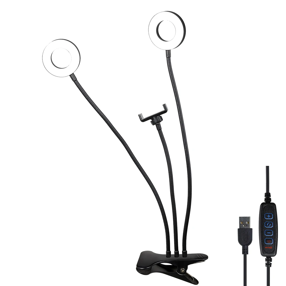 Популярные 3 в 1 LED Studio камера phonedouble Круговое освещение лампа, лампа для видеосъемки Для перенесного штатива селфи кольцо Настольная лампа с заполняющим светом