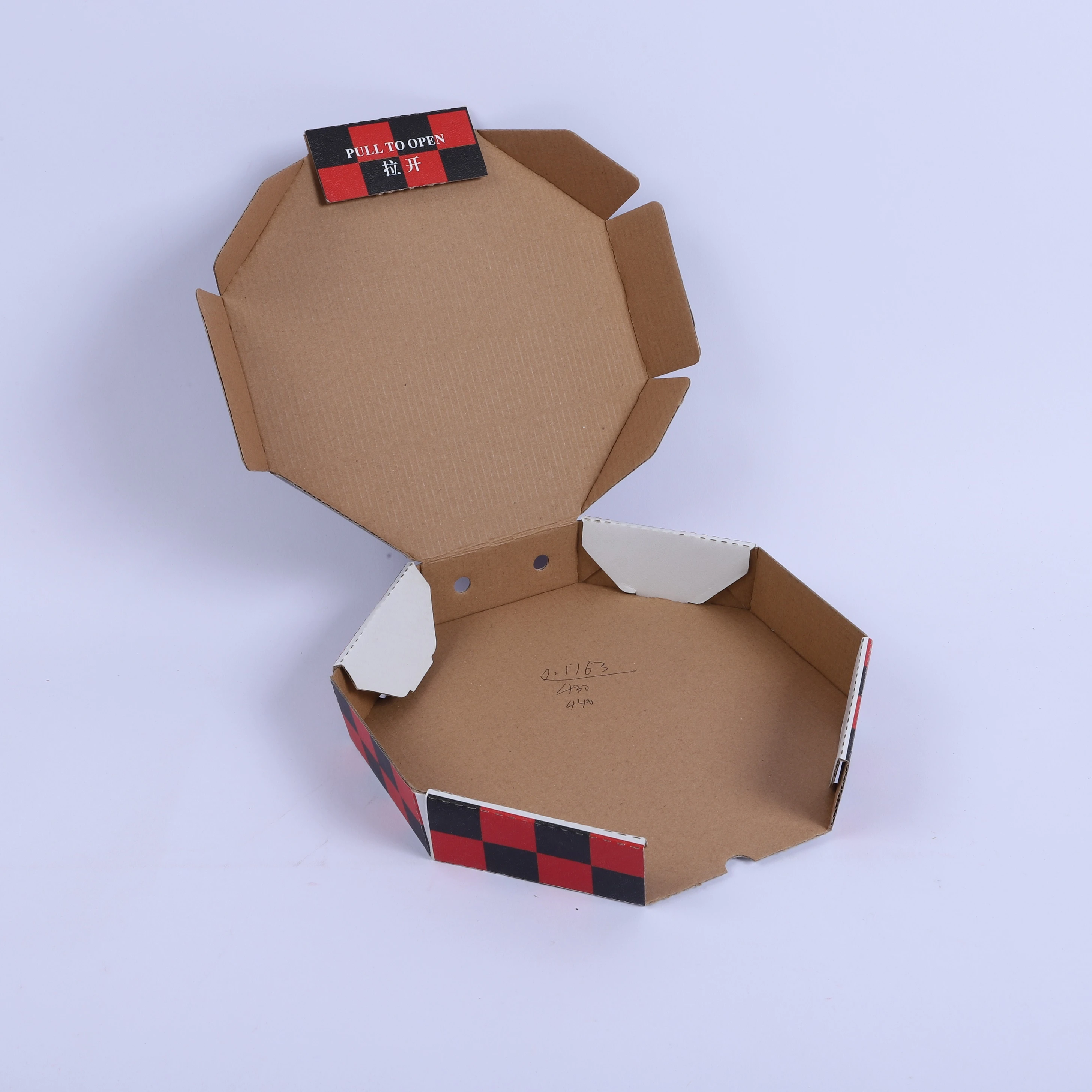 Шестигранная белая коробка для пиццы с логотипом