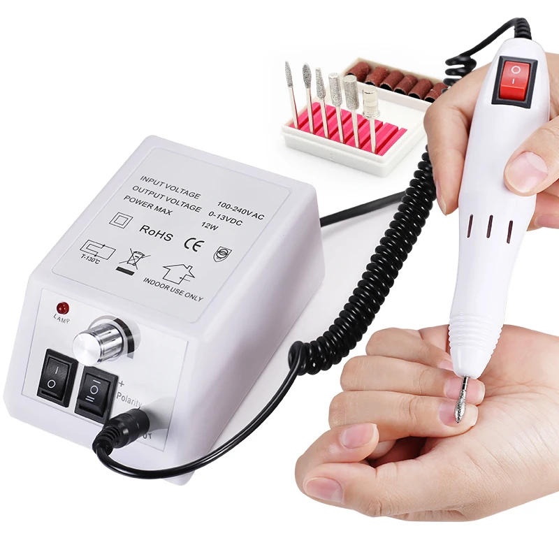 20000 Rpm Nail Drill Electric Apparatus for Manicure 6 pcs Milling Cutters Drill Bits Set Gel Cuticle Remover Pedicure Machine