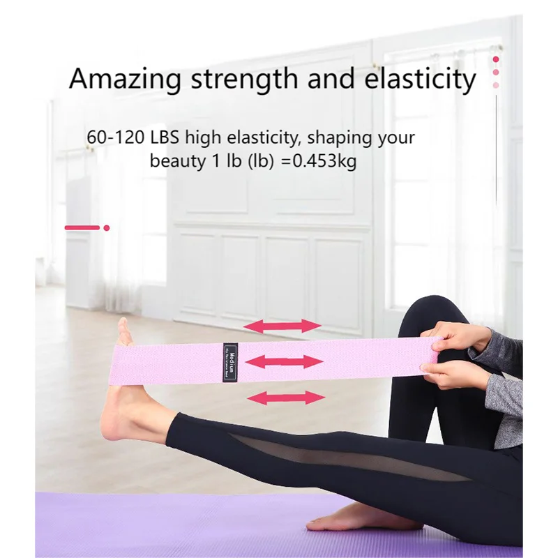 Adjustable Unisex Booty Band Natural Rubber 3 Sets of Resistance Bands for Buttocks and Gluteus Maximus