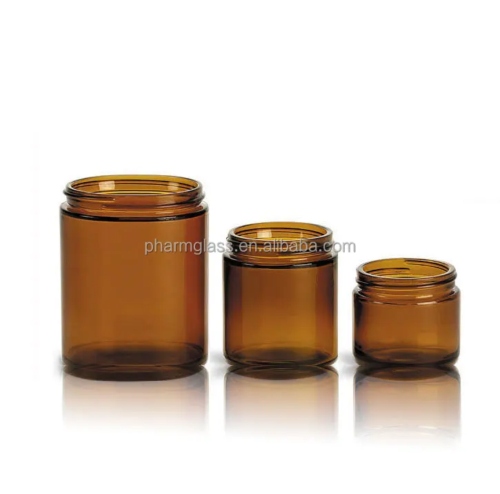 Clear/amber cosmetic packaging Wide Mouth Airtight Glass Jar/container Aluminium lid Manufacturer (62382864226)