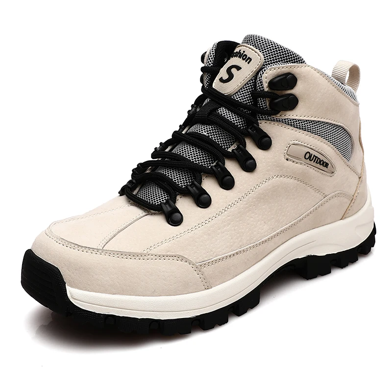 Мужские ботинки, зимние водонепроницаемые удобные кожаные походные ботинки для улицы, большие размеры