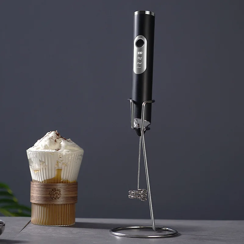 3 Speed Rechargeable Electric  Milk Frother USB Foam Maker With 2 Mixers