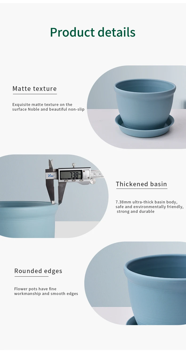 Marble Appearance Deepbang  Tell Threaded Flower Pots Indoor Green Plant Pot High Simulation Pot Flower for Planting