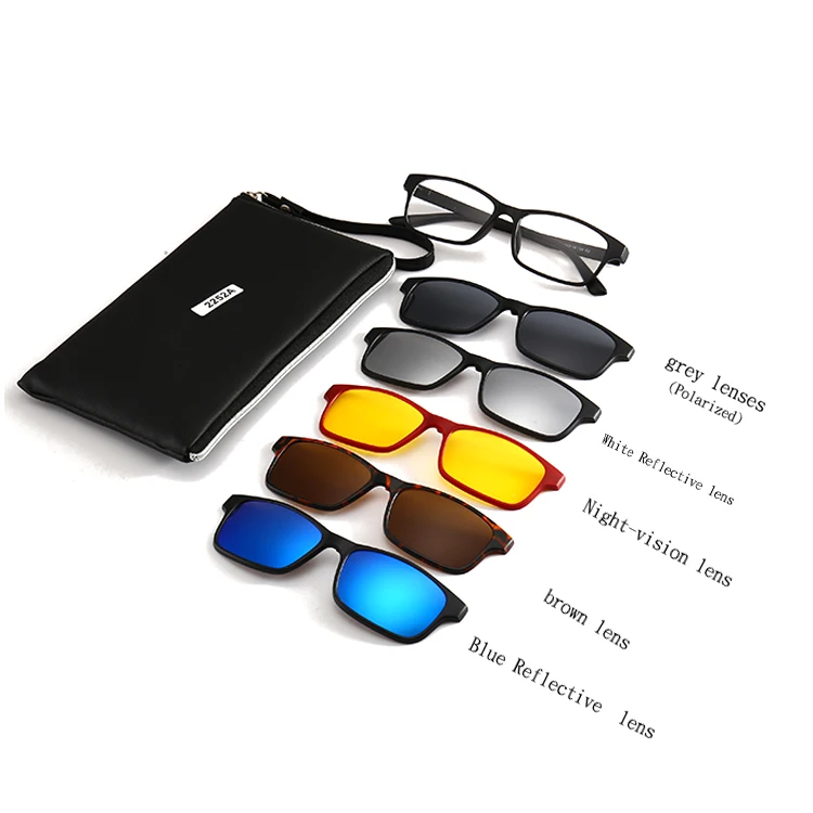 
 Модные поляризационные магнитные поляризационные солнцезащитные очки 2252A с клипсой для вождения для мужчин и женщин, магнитные оптические очки  