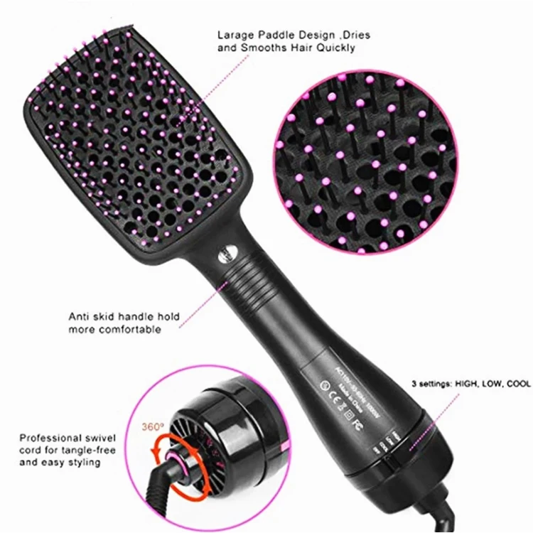2 and 1 Multifunctional Hair Straightener Negative Ion Comb One Step Hair Dryer Hot Air Brush