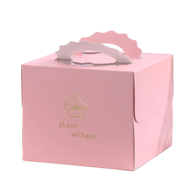 Factory Price Portable Cake Box Logo Printed Cake Box Ivory Paper Cake Box (1600154920432)