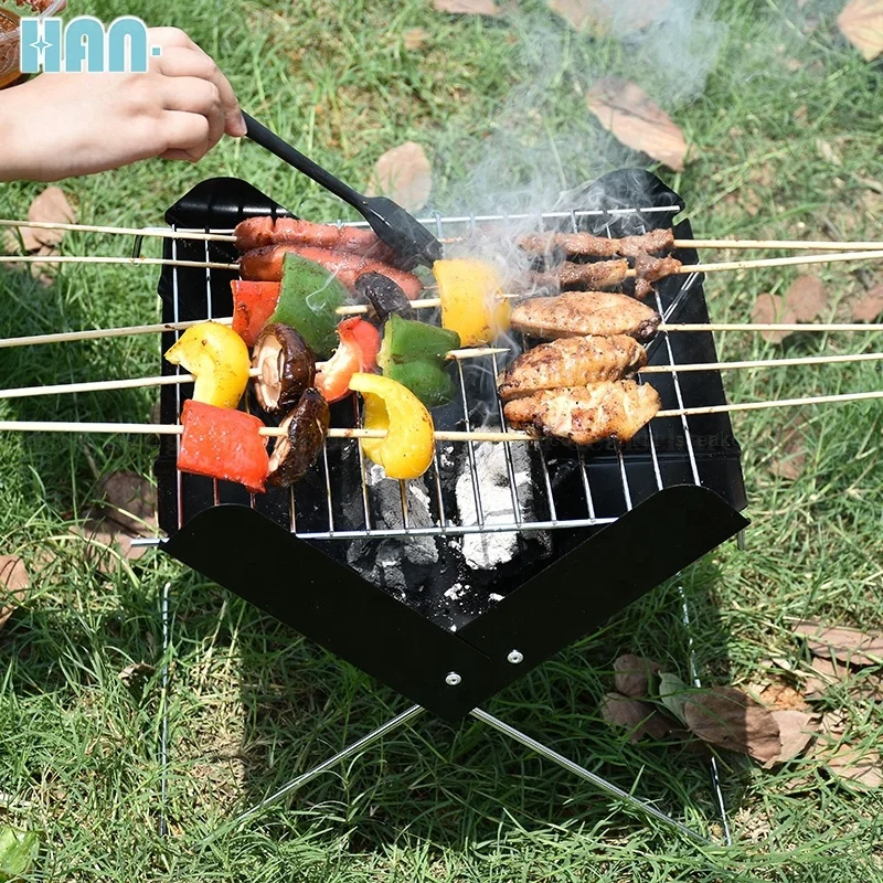 2021 Foldable Grill Top 5 Charcoal Grilling Burgers Beef Ribs Barbecue Bbq Grill At Park