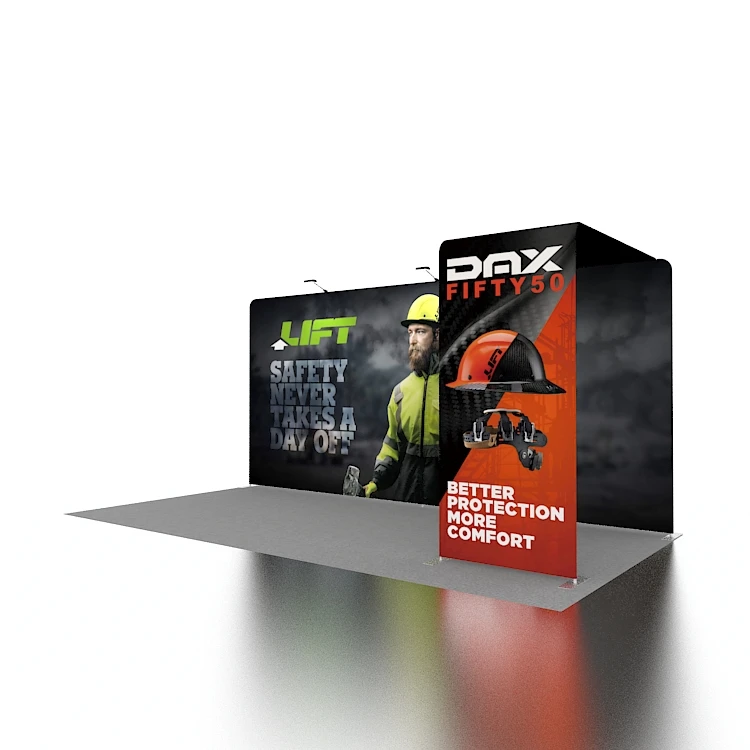 
Портативная выставочная стенд для выставки ткани с алюминиевой трубкой, 6 м x 3 м 