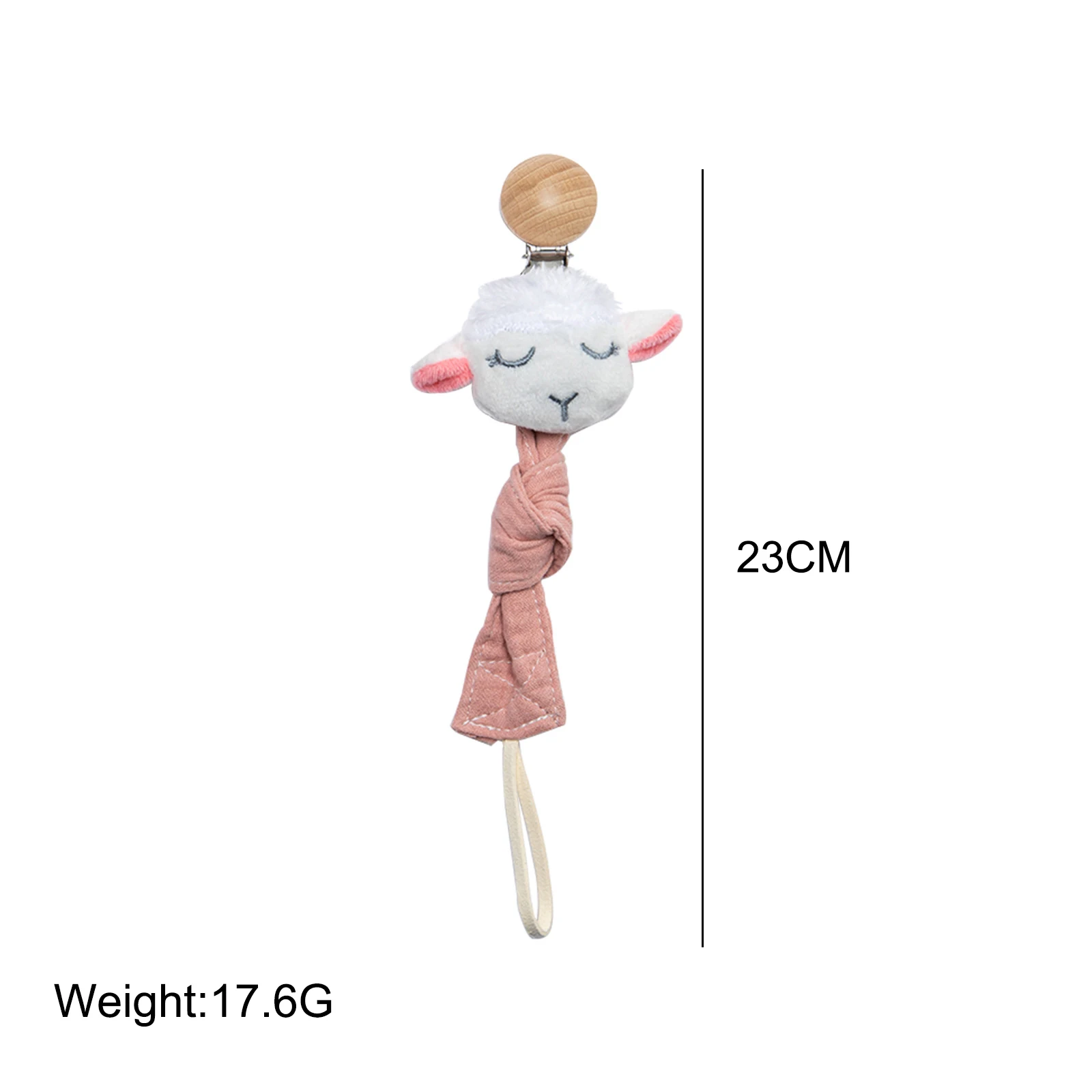 Hot Sale Wholesale Baby Woven Pacifier Chain Wooden Clip Baby Cotton Pacifier Clip Easy To Clean Baby Pacifier Chain