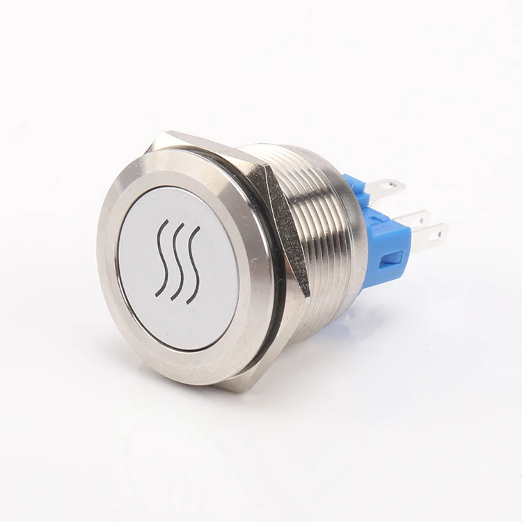 Car Start Waterproof 25mm Pushbutton Push To On metal push button switch With Led