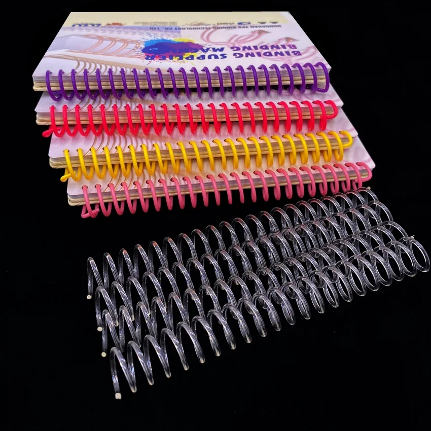 YPS PET Environmental Material Transparent Plastic Rings For Bind Book and Calendar Use Clear Spirals Plastic Binding Coil