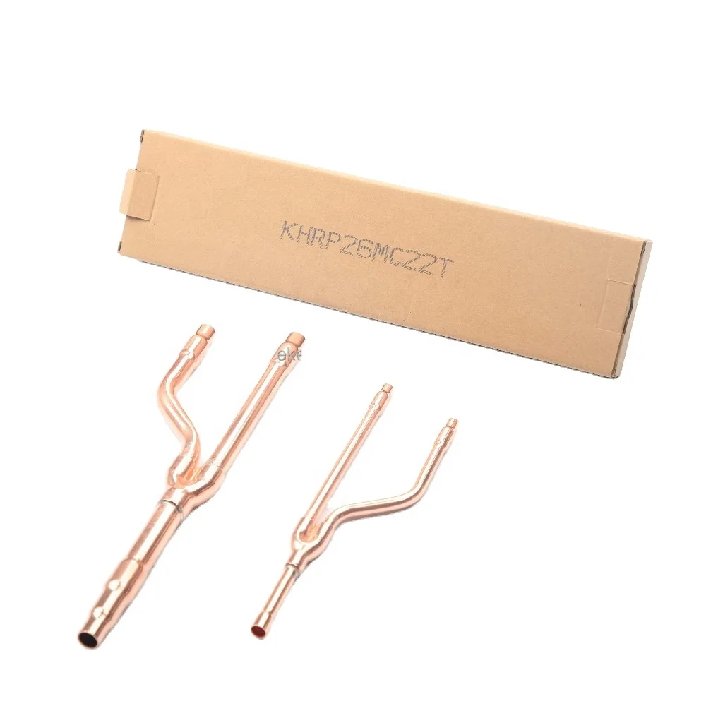 Wholesale customized good quality copper tee reducing 45 degree  elbow copper branch pipe for Daikin
