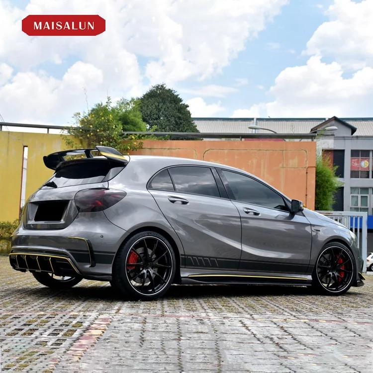 Auto Parts A45 AMG bodykit Bodykit for Mercedes Benz A-Class GLA W176 Front Bumper Rear Diffuser Side Skirt Hood 2016-2018