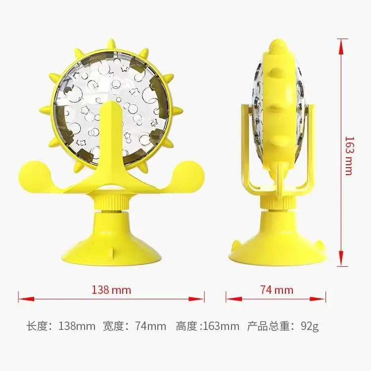 JC Funny Pet Toys Pet Dog Cat Feed Leak Windmill Spin Toy Pet Educational Toys