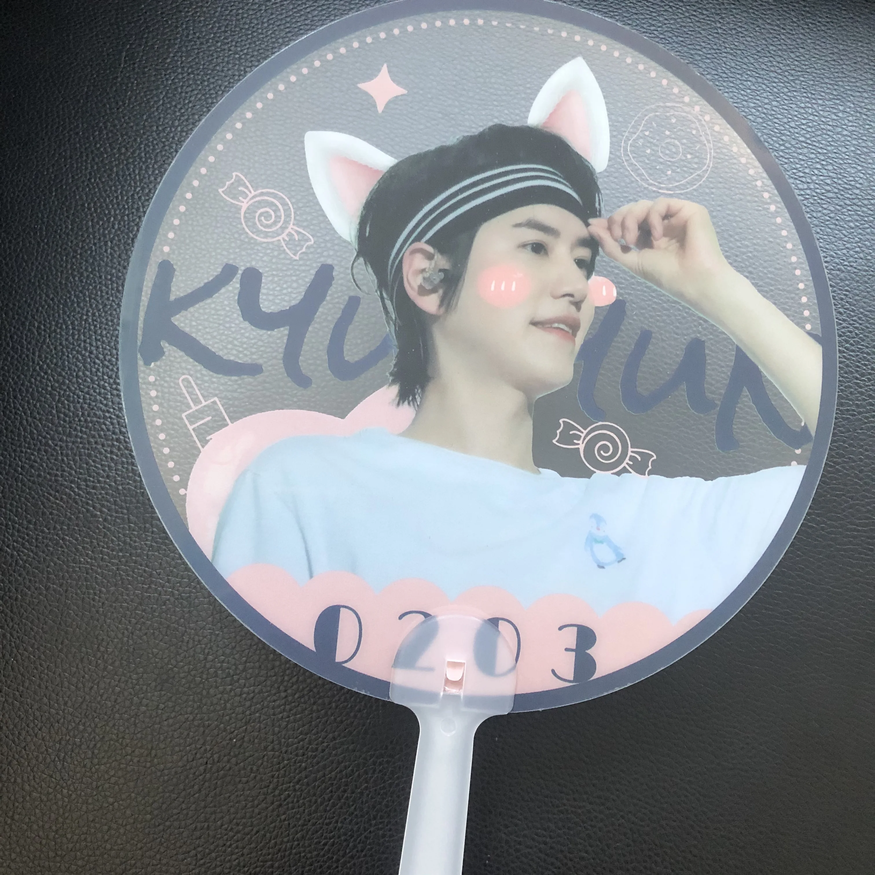 Custom mini clear hand fans transparent plastic picket for kpop