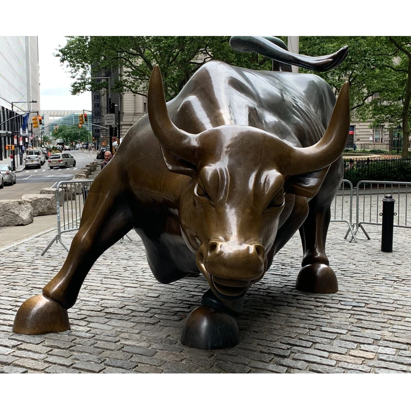 Outdoor Garden Decor Custom Life Size Bronze Bull Sculpture Animal Statue