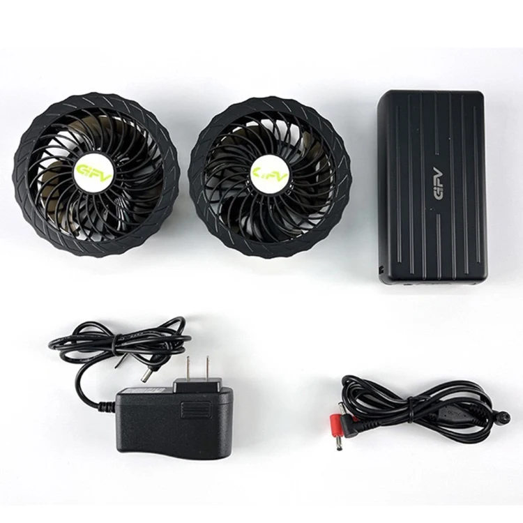 12V Dc Air Conditioned Fans With battery Set  Brushless Fan 12V With 20000mAh battery  Summer Cooling  Jacket fan