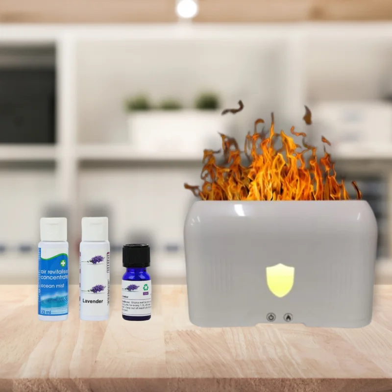 OEM 200ml mini Ultrasonic Aroma humidifiers Flame Fire Air Humidifier Electric Portable fragrance diffuser for home, office