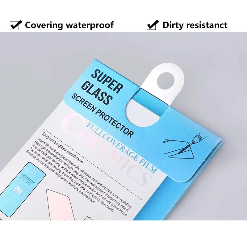 Premium Universal Tempered Glass Screen Protector Packaging Screen Protector Film Paper Box Retail UV Embossing