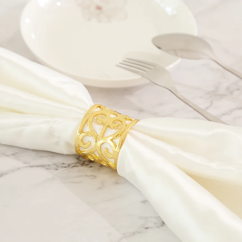 Customized high-quality zinc alloy High-end party hotel wedding Silver gold napkin ring
