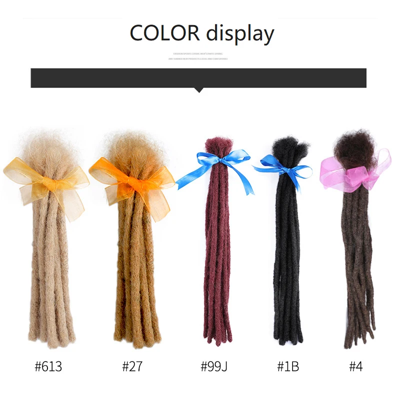 0.4/0.6/0.8cm 100% human hair dreadlock extensions afro kinky human hair loc extensions dreadlocks human hair
