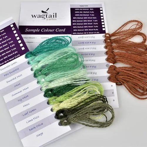 Collection Yarn mixing swatch book thread folder displayed sample